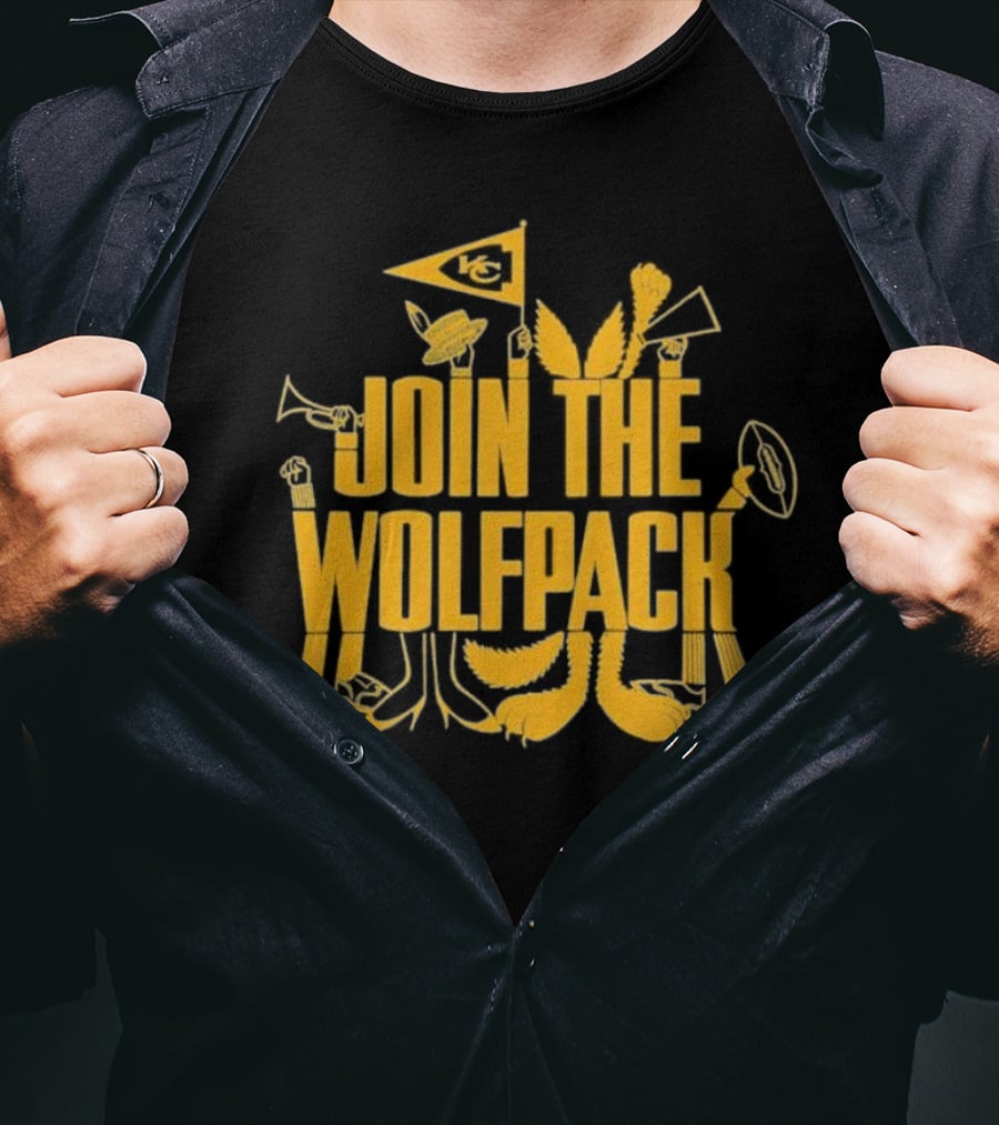 Join The Wolfpack Kansas City Chiefs KC Flag T-Shirt
