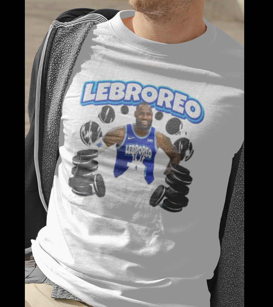 LeBrOreo LeBron James Blue Basketball Jersey Oreo Cookies T-Shirt