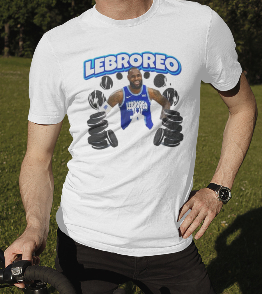 LeBrOreo LeBron James Blue Basketball Jersey Oreo Cookies T-Shirt