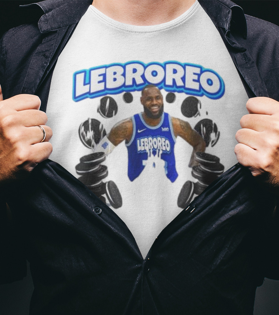 LeBrOreo LeBron James Blue Basketball Jersey Oreo Cookies T-Shirt