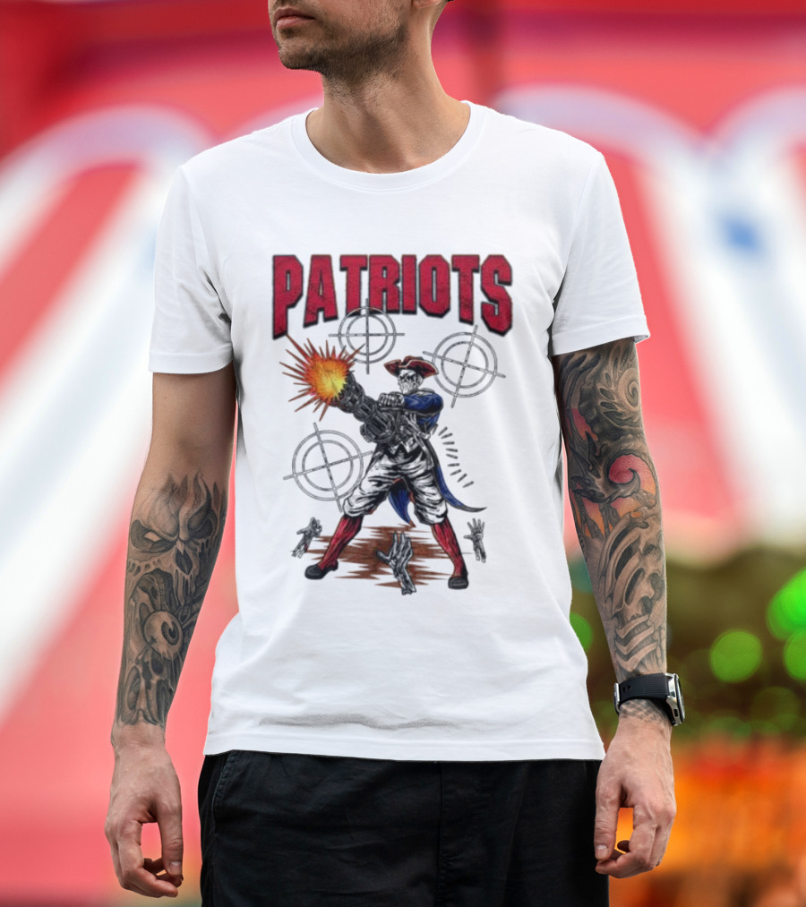 Patriots Skeleton Shooting with Rifle and Targets T-Shirt