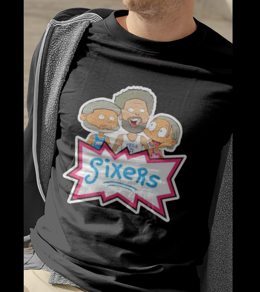 Sixers Rugrats Inspired Philadelphia 76ers Cartoon Crossover T-Shirt