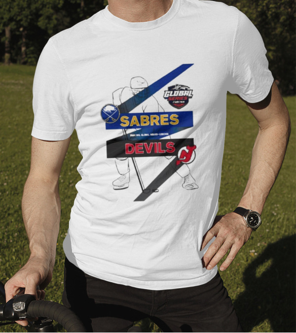 Buffalo Sabres Vs New Jersey Devils Global Series 2024 NHL Matchup T-Shirt
