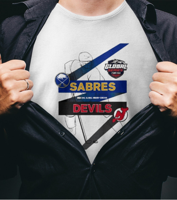 Buffalo Sabres Vs New Jersey Devils Global Series 2024 NHL Matchup T-Shirt