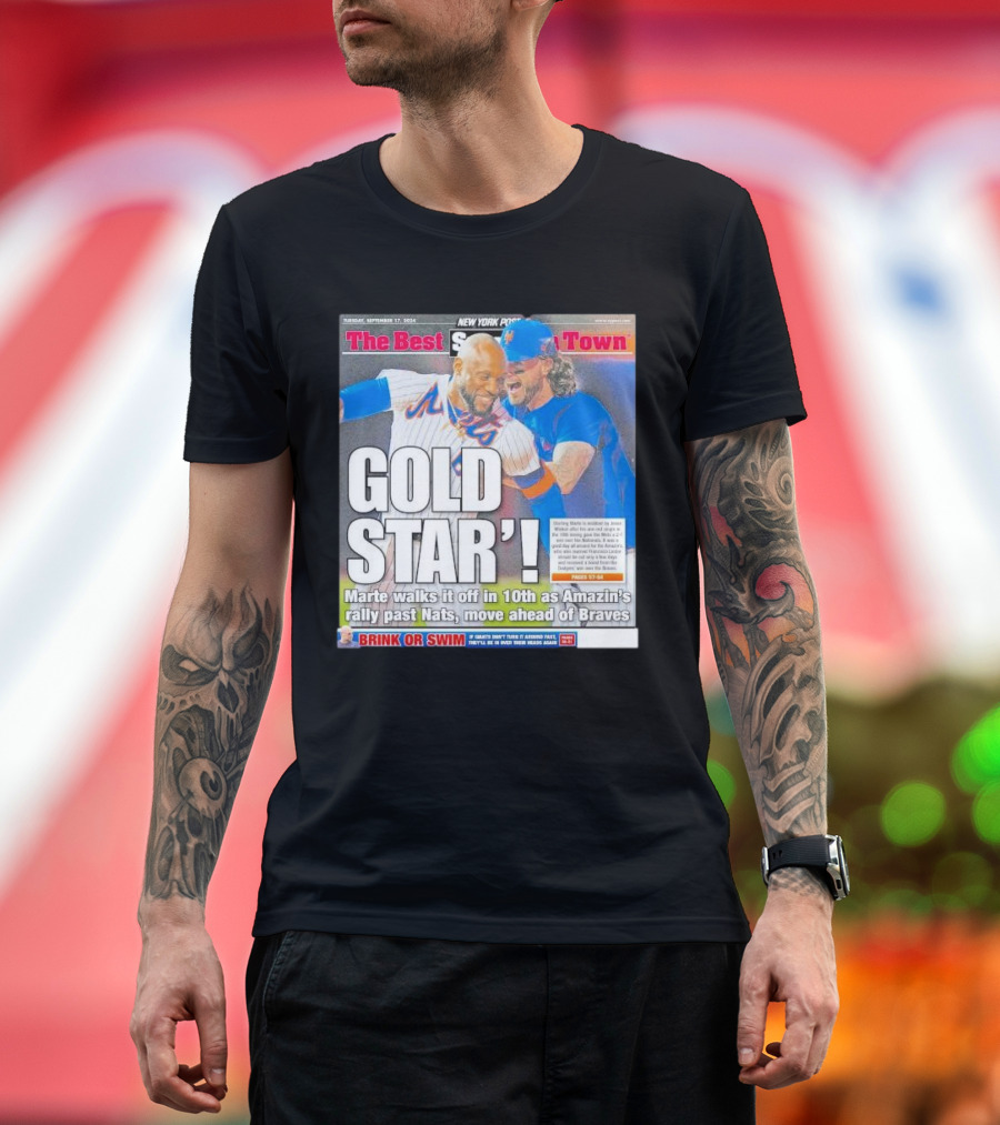 Gold Star Marte Walks It Off in 10th as Amazin’ Rally Nats Move Ahead of Braves T-Shirt