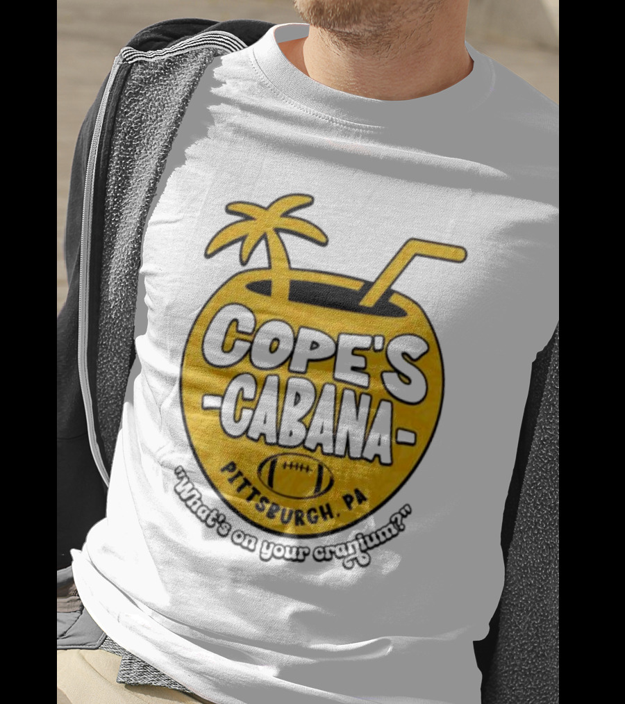 Cope's Cabana Pittsburgh PA What's On Your Cranium Football Coconut Palm T-Shirt