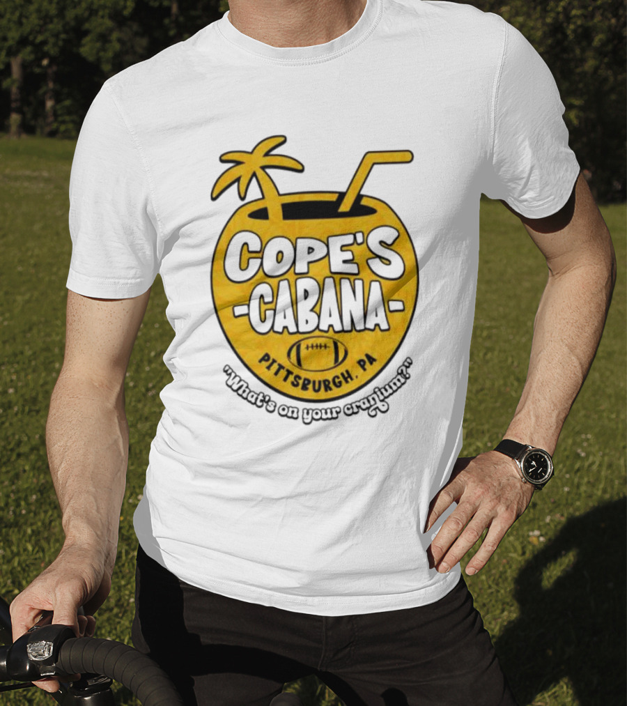 Cope's Cabana Pittsburgh PA What's On Your Cranium Football Coconut Palm T-Shirt