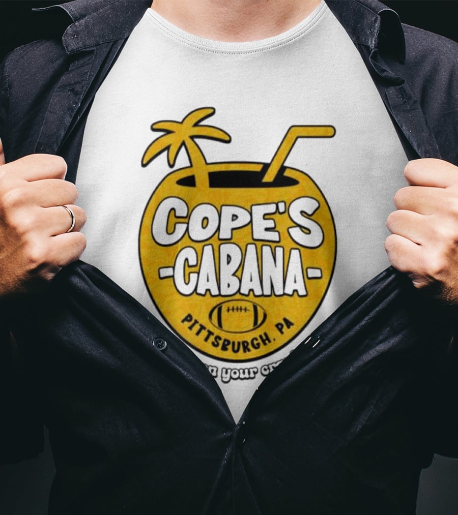 Cope's Cabana Pittsburgh PA What's On Your Cranium Football Coconut Palm T-Shirt