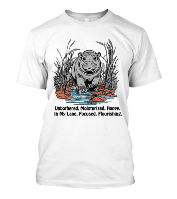 Unbothered Moisturized Happy Hippo In My Lane Focused Flourishing T-Shirt
