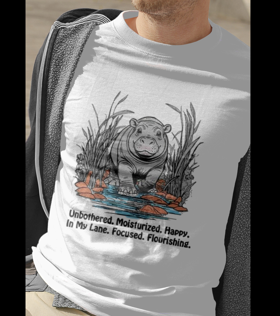 Unbothered Moisturized Happy Hippo In My Lane Focused Flourishing T-Shirt