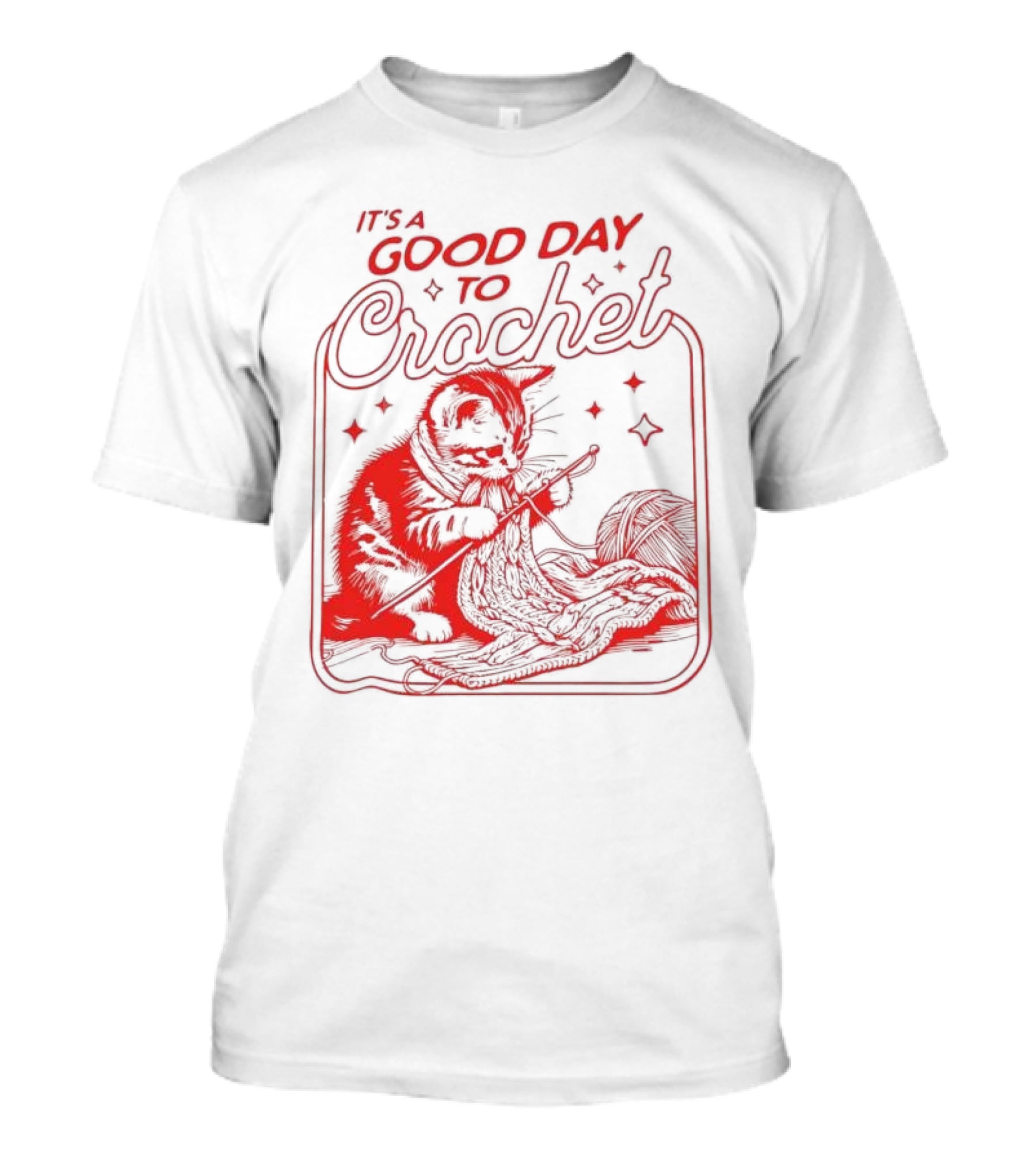 It's A Good Day To Crochet Kitten With Yarn And Starry Accents T-Shirt