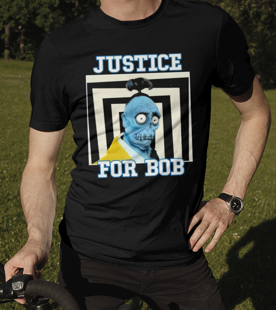 Justice For Bob Beetlejuice Movie Parody Blue Zombie Character T-Shirt
