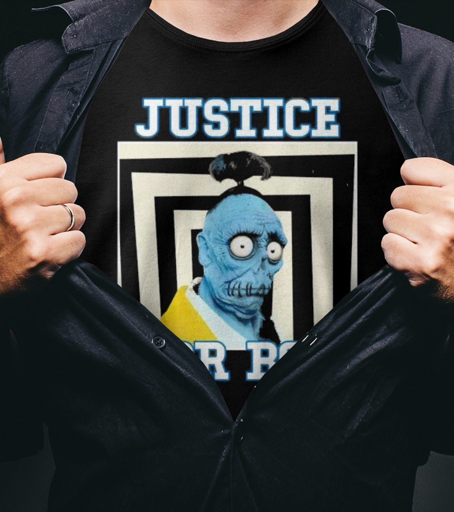 Justice For Bob Beetlejuice Movie Parody Blue Zombie Character T-Shirt