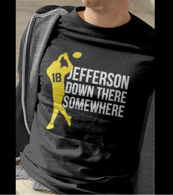 Minnesota Vikings Jefferson Down There Somewhere 18 Football T-Shirt
