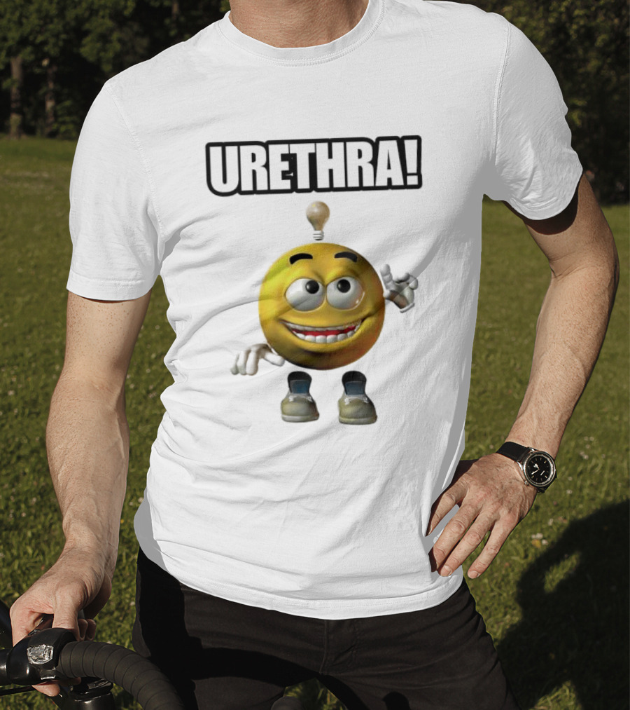 Urethra Eureka Smiling Emoji With Lightbulb Moment T-Shirt