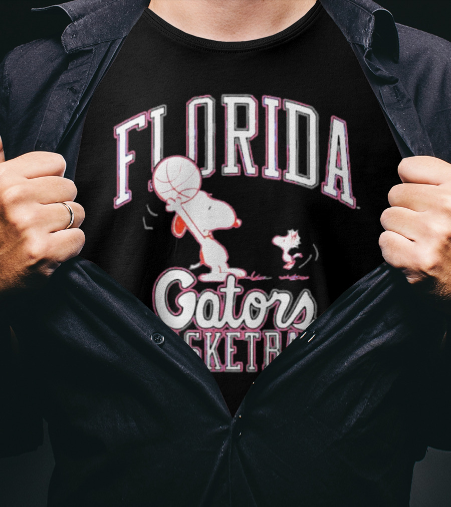Florida Gators Basketball Snoopy And Woodstock Playing Basketball T-Shirt