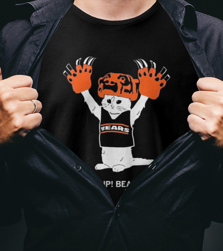 Gary Chicago Bears Cat Mascot Claws Up Bear Down T-Shirt