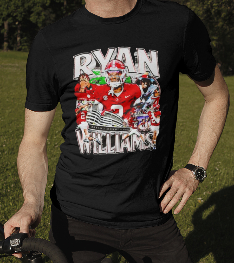 Ryan Williams Alabama Crimson Tide Bryant Denny Stadium Vintage Football Collage T-Shirt