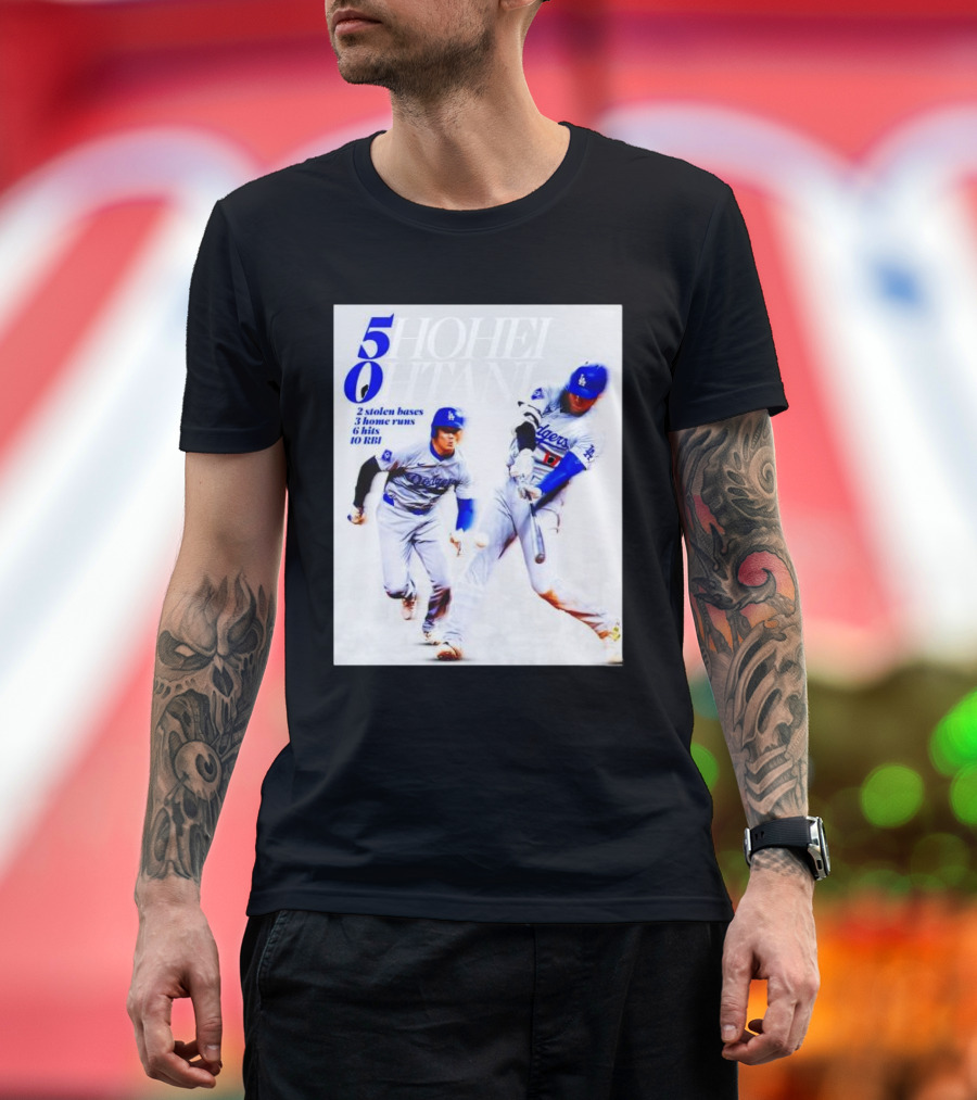 5hohei 0htani LA Dodgers 2 Stolen Bases 3 Home Runs 6 Hits 10 RBI T-Shirt