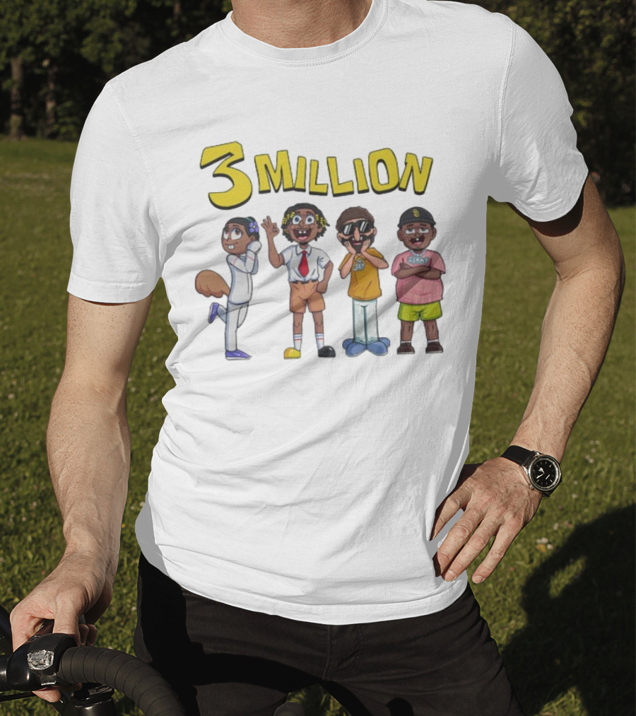 3 Million Subscribers D'Aydrian Harding Celebration Characters T-Shirt