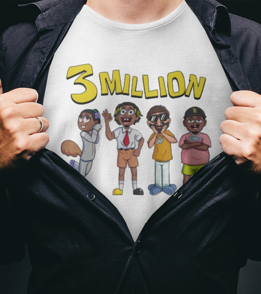 3 Million Subscribers D'Aydrian Harding Celebration Characters T-Shirt