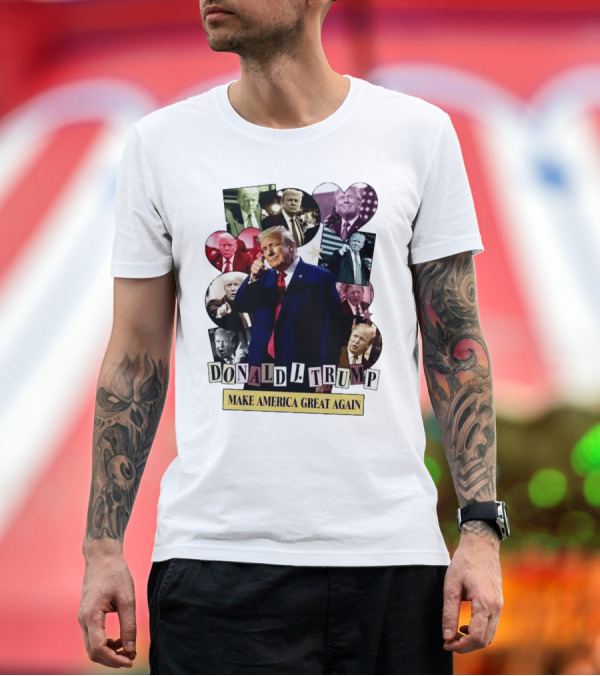 Premium T-Shirt: Donald J. Trump Make America Great Again Collage T-Shirt Donald J. Trump Make America Great Again Collage T-Shirt