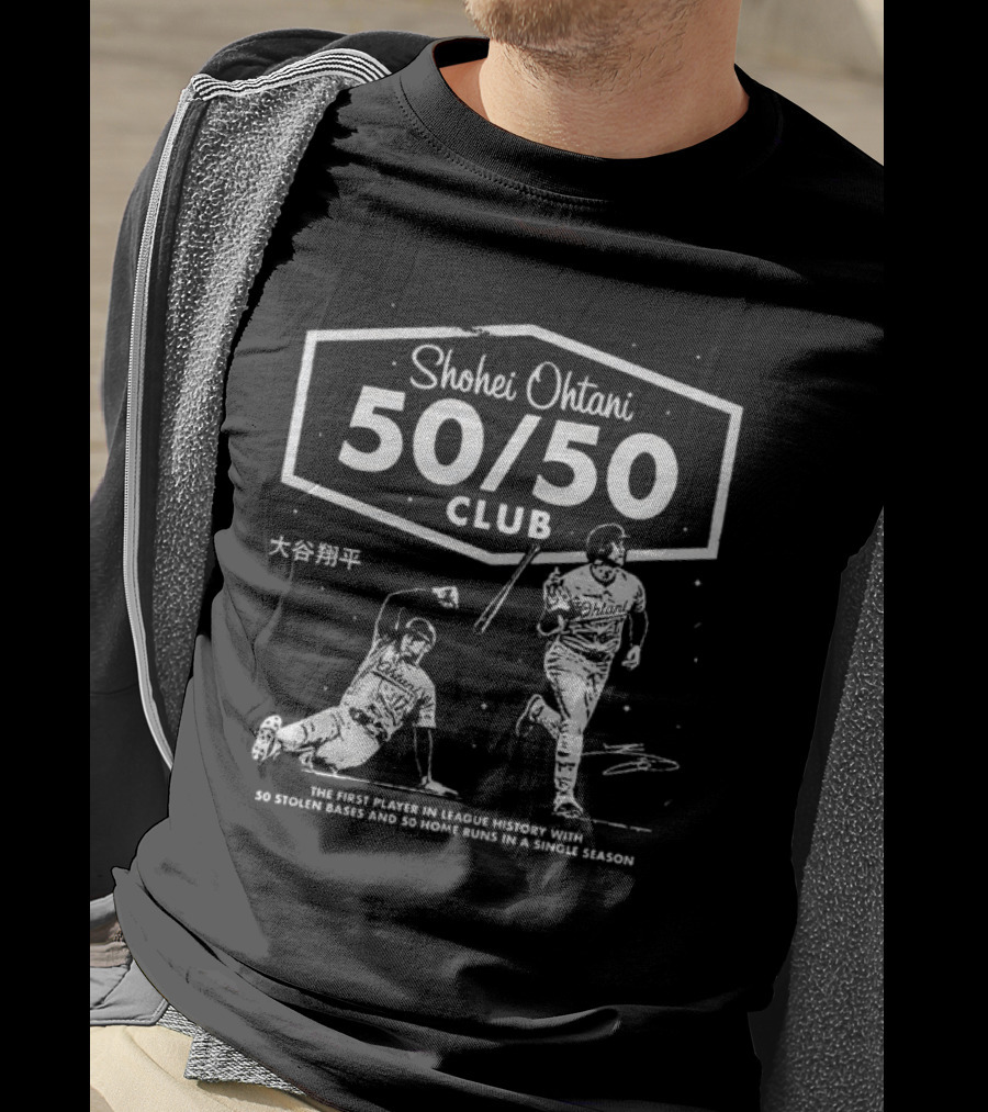 Shohei Ohtani 50/50 Club First Player In League History With 50 Home Runs And 50 Stolen Bases In A Single Season T-Shirt