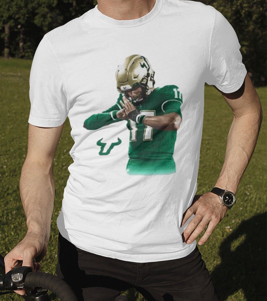 Byrum Brown South Florida Bulls Football 17 Green Jersey T-Shirt