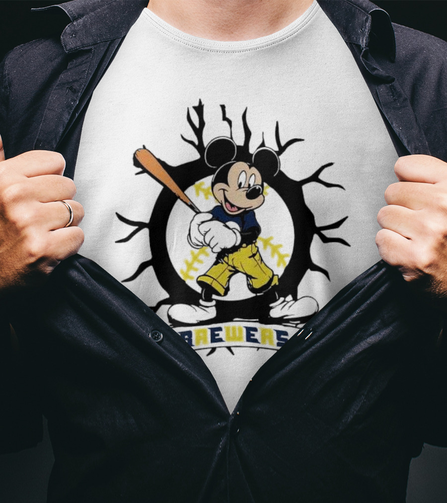 Milwaukee Brewers Baseball Mickey Mouse Brewers T-Shirt