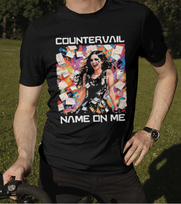Countervail Name On Me Vibrant Collage Joyful Woman With Notes T-Shirt