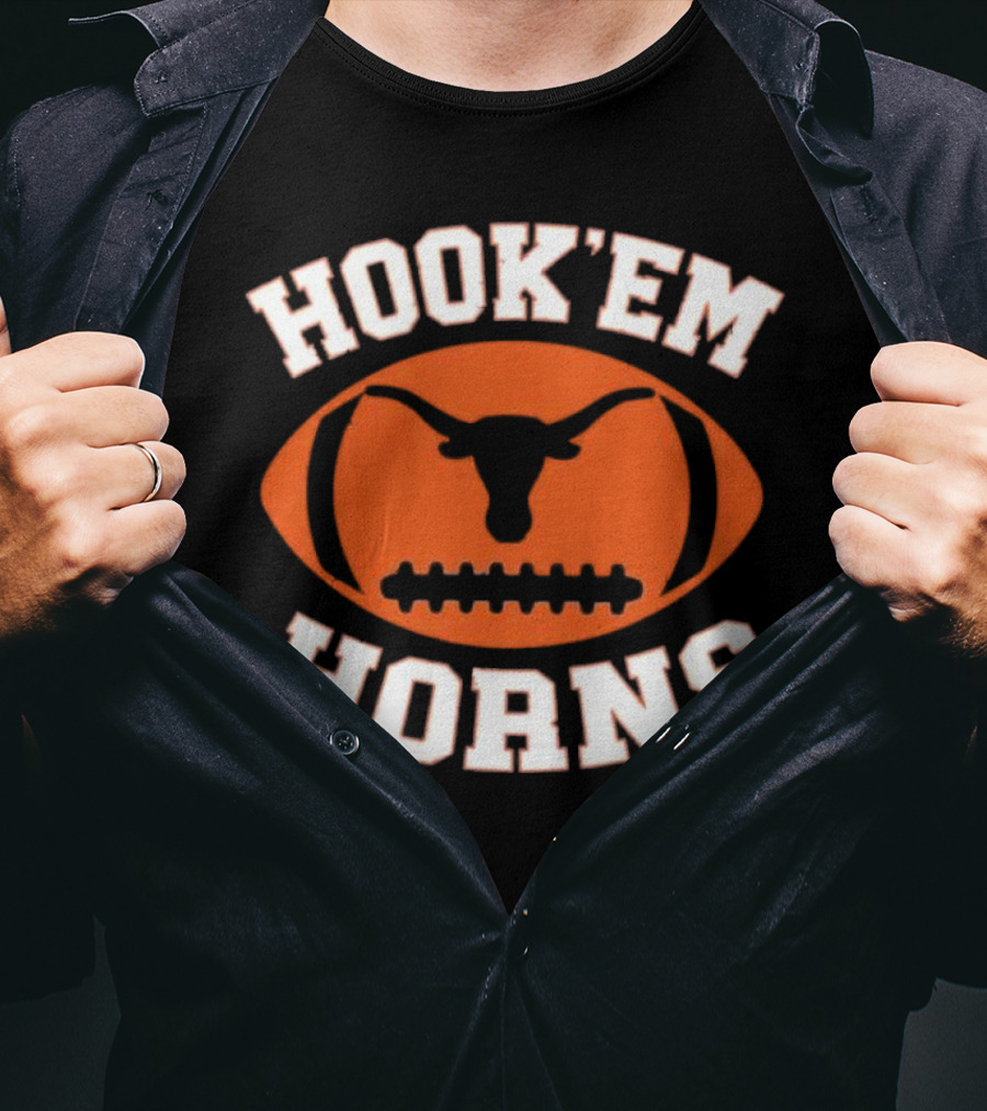 Hook’em Horns Texas Longhorns Football Team Orange T-Shirt