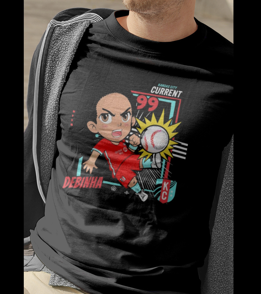 Kansas City Current Debinha 99 Chibi KC Soccer Animation T-Shirt