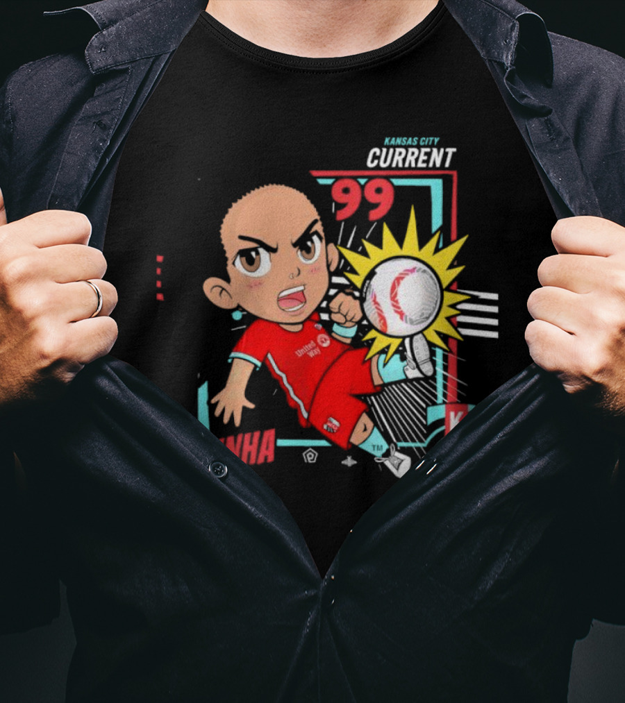 Kansas City Current Debinha 99 Chibi KC Soccer Animation T-Shirt