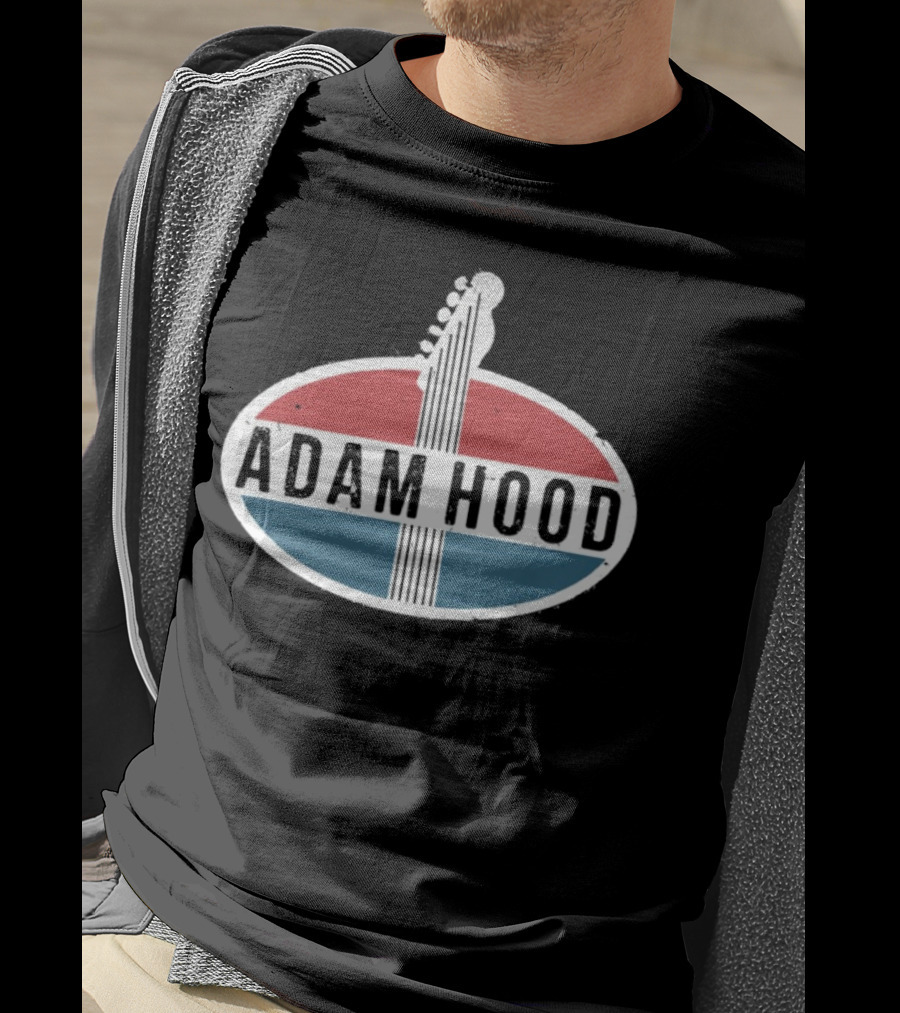 Adam Hood Vintage Guitar Headstock Oval Sign T-Shirt