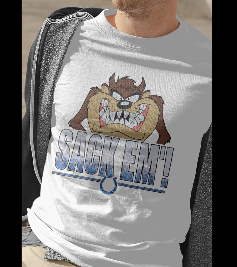Looney Tunes Taz Sack Em Indianapolis Colts Football Fan Gear T-Shirt
