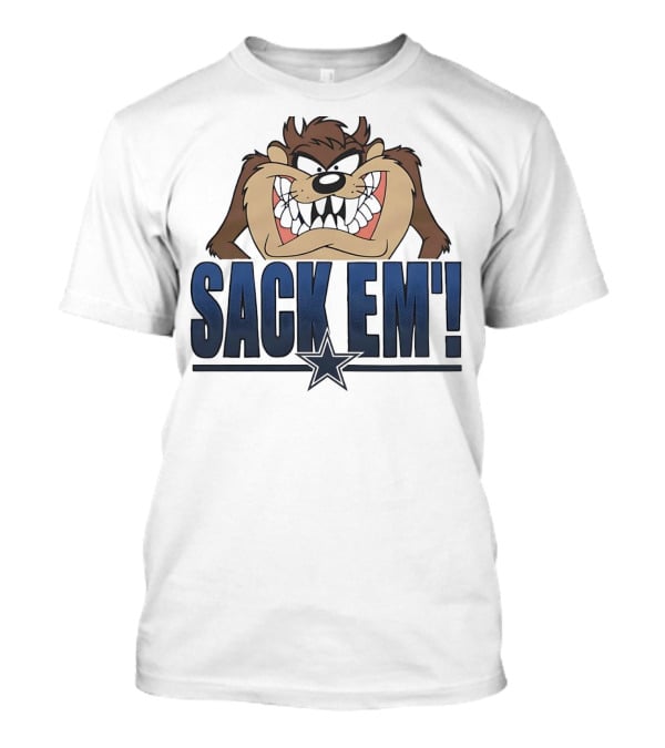 Looney Tunes Taz Sack 'Em Dallas Cowboys T-Shirt