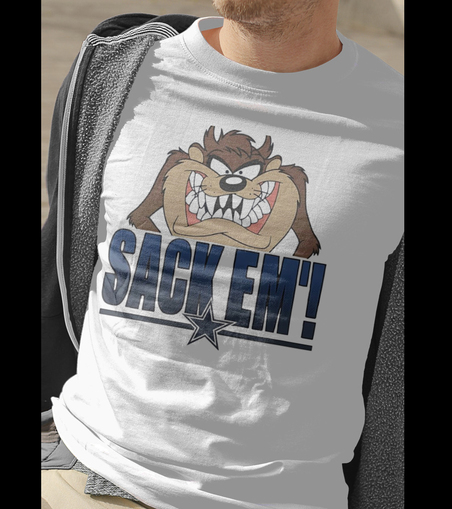 Looney Tunes Taz Sack 'Em Dallas Cowboys T-Shirt