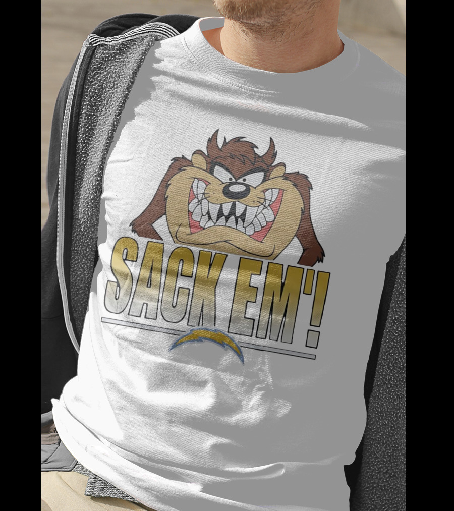 Looney Tunes Taz Sack 'Em Los Angeles Chargers T-Shirt