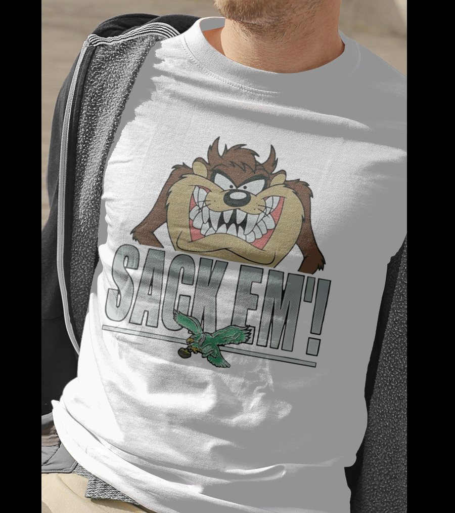 Looney Tunes Taz Sack Em Philadelphia Eagles T-Shirt