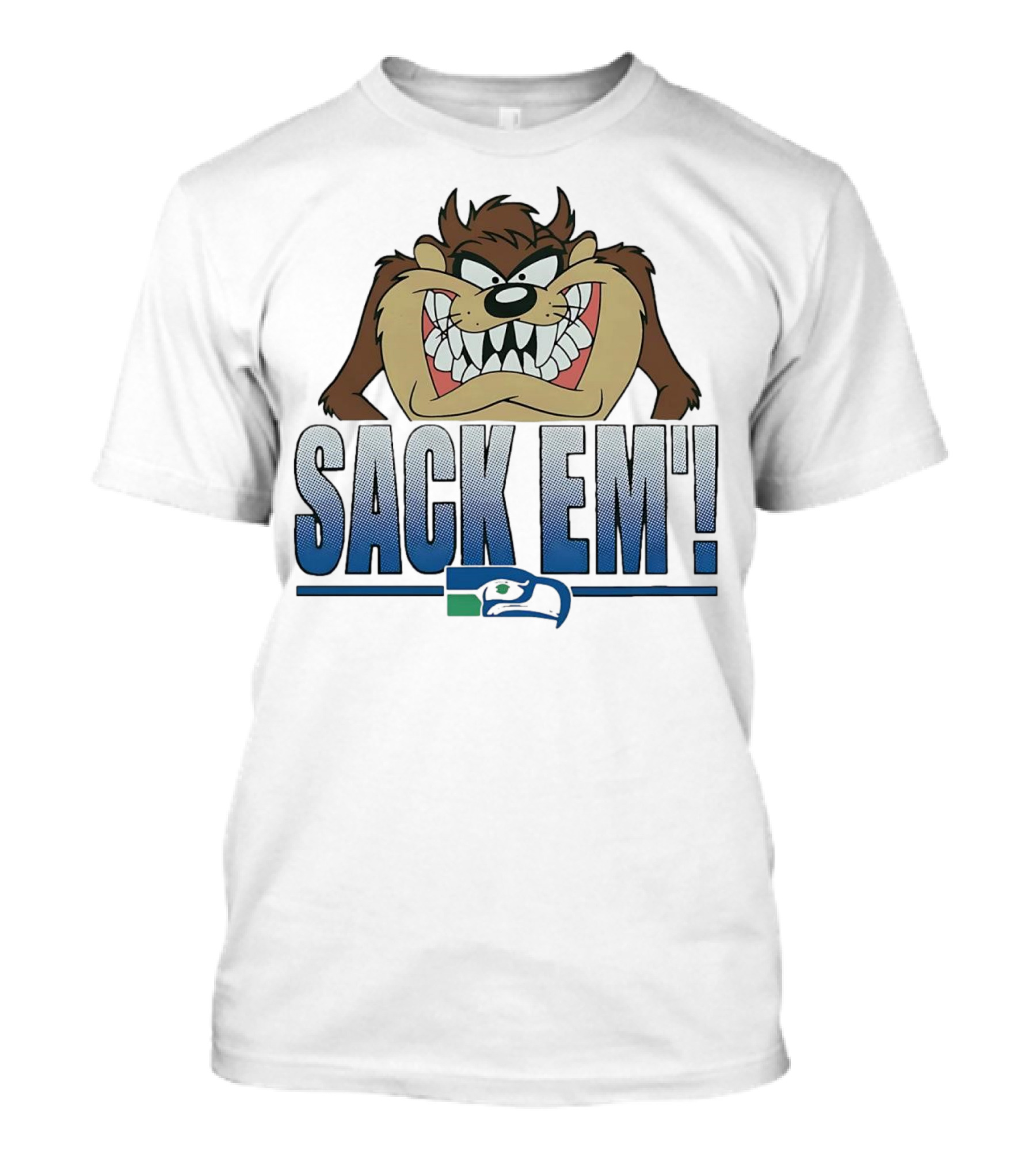 Looney Tunes Taz Sack Em Seattle Seahawks T-Shirt
