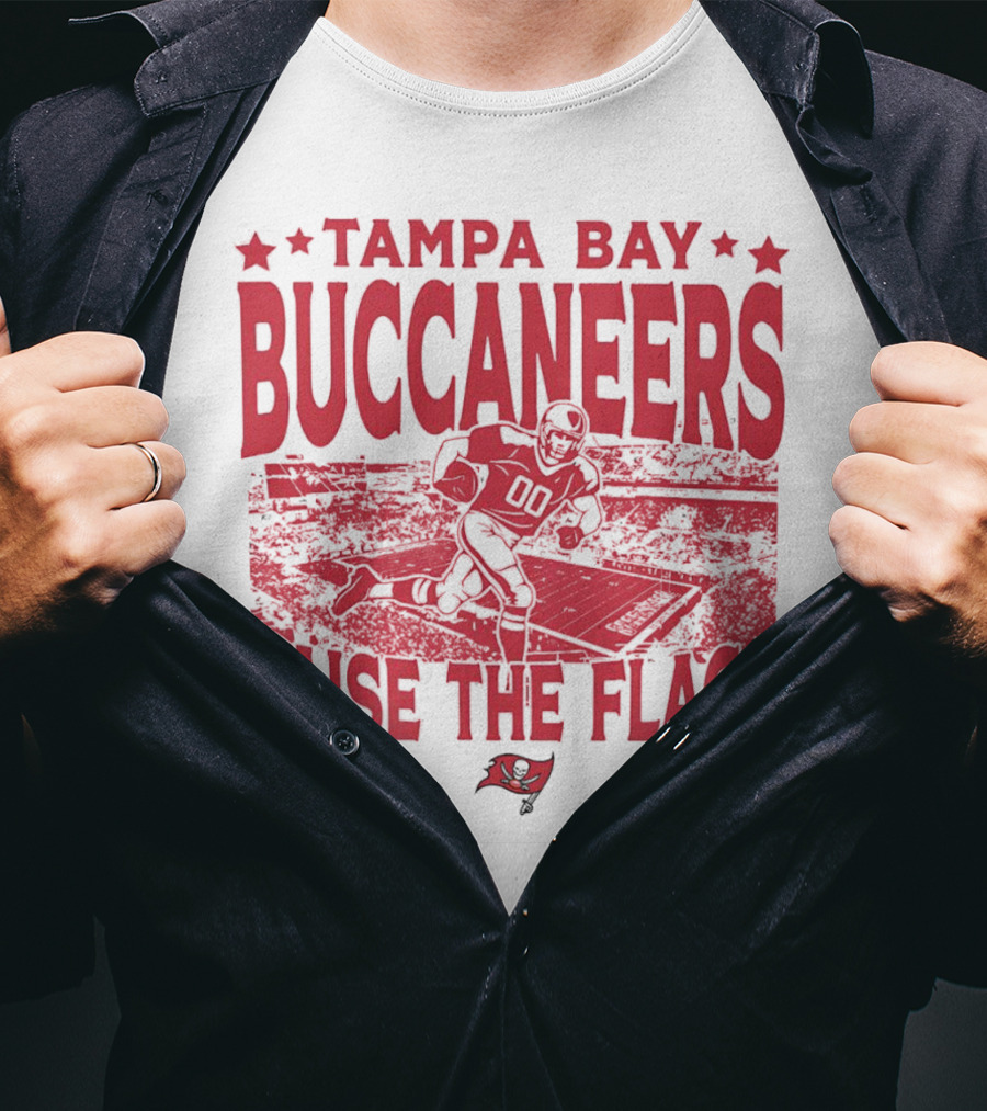 Tampa Bay Buccaneers Raise The Flags Gameday Football Stadium Red T-Shirt