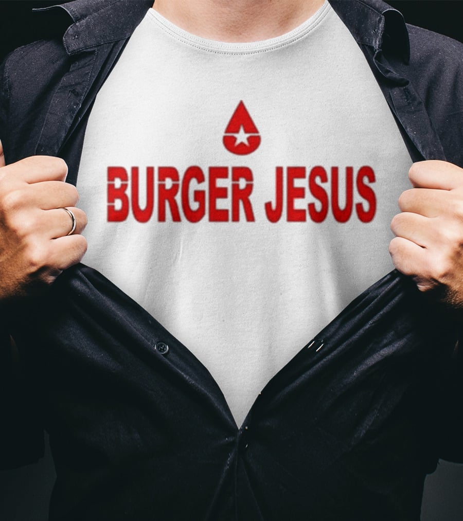 Burger Jesus Star Symbol T-Shirt