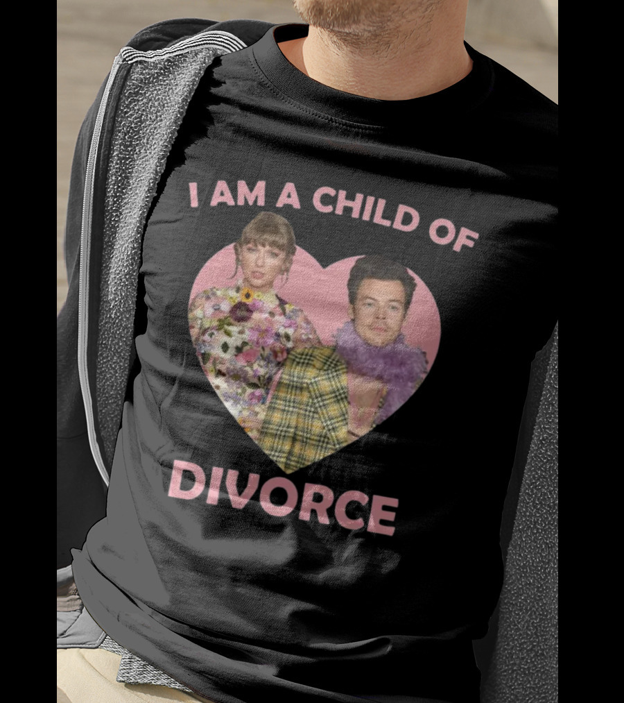 I Am A Child Of Divorce Heart With Floral And Plaid Outfits T-Shirt