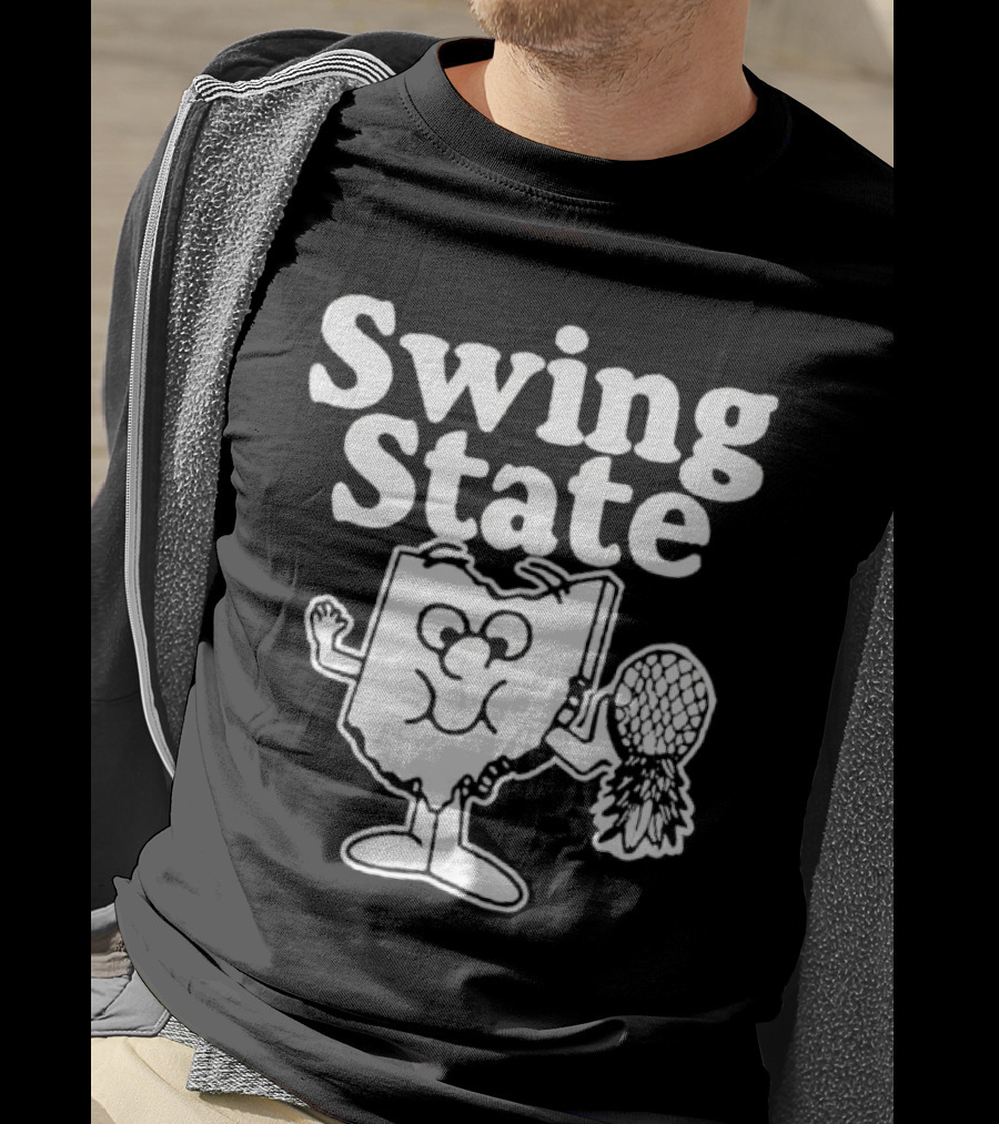 Swing State Ohio Character With Buckeye Helmet T-Shirt