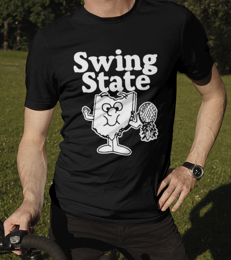 Swing State Ohio Character With Buckeye Helmet T-Shirt