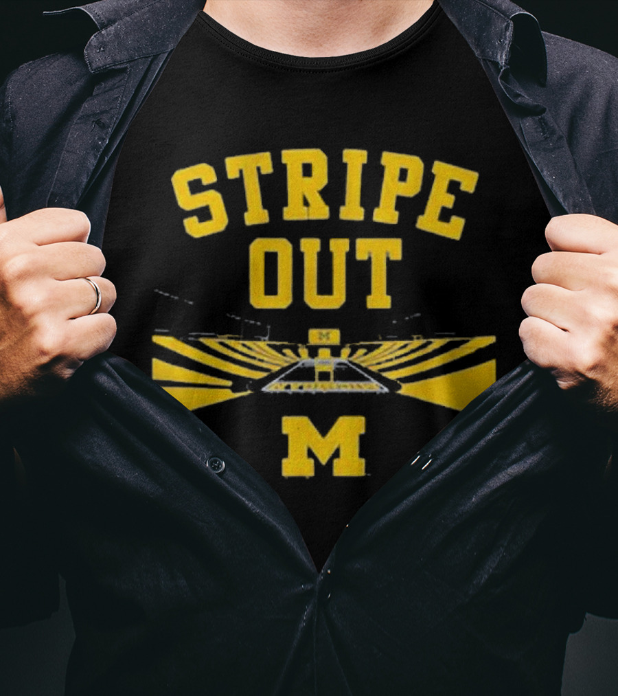 Stripe Out Big House Michigan Wolverines T-Shirt