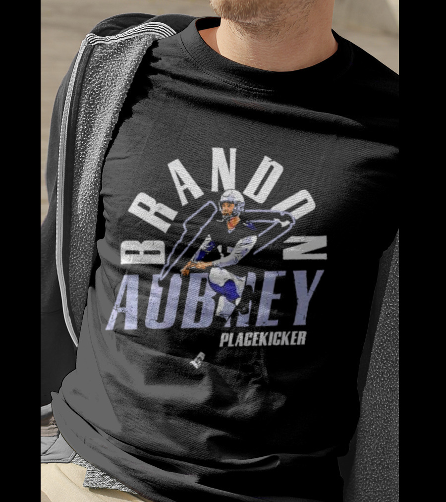 Brandon Aubrey Dallas Cowboys Placekicker Football Action T-Shirt