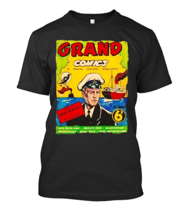 Grand Comics No 52 Captain Jerry Winters Bird Ship Supa Dupa Man Shadowman Prendergast Miss Information T-Shirt