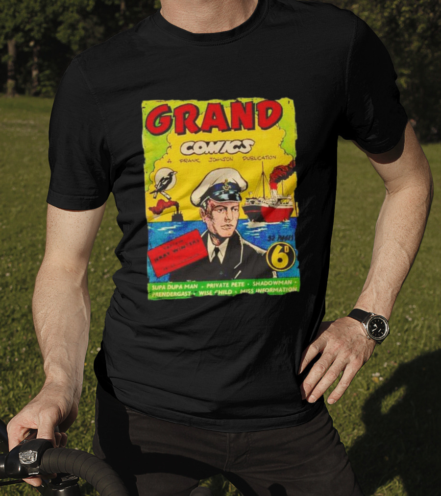 Grand Comics No 52 Captain Jerry Winters Bird Ship Supa Dupa Man Shadowman Prendergast Miss Information T-Shirt