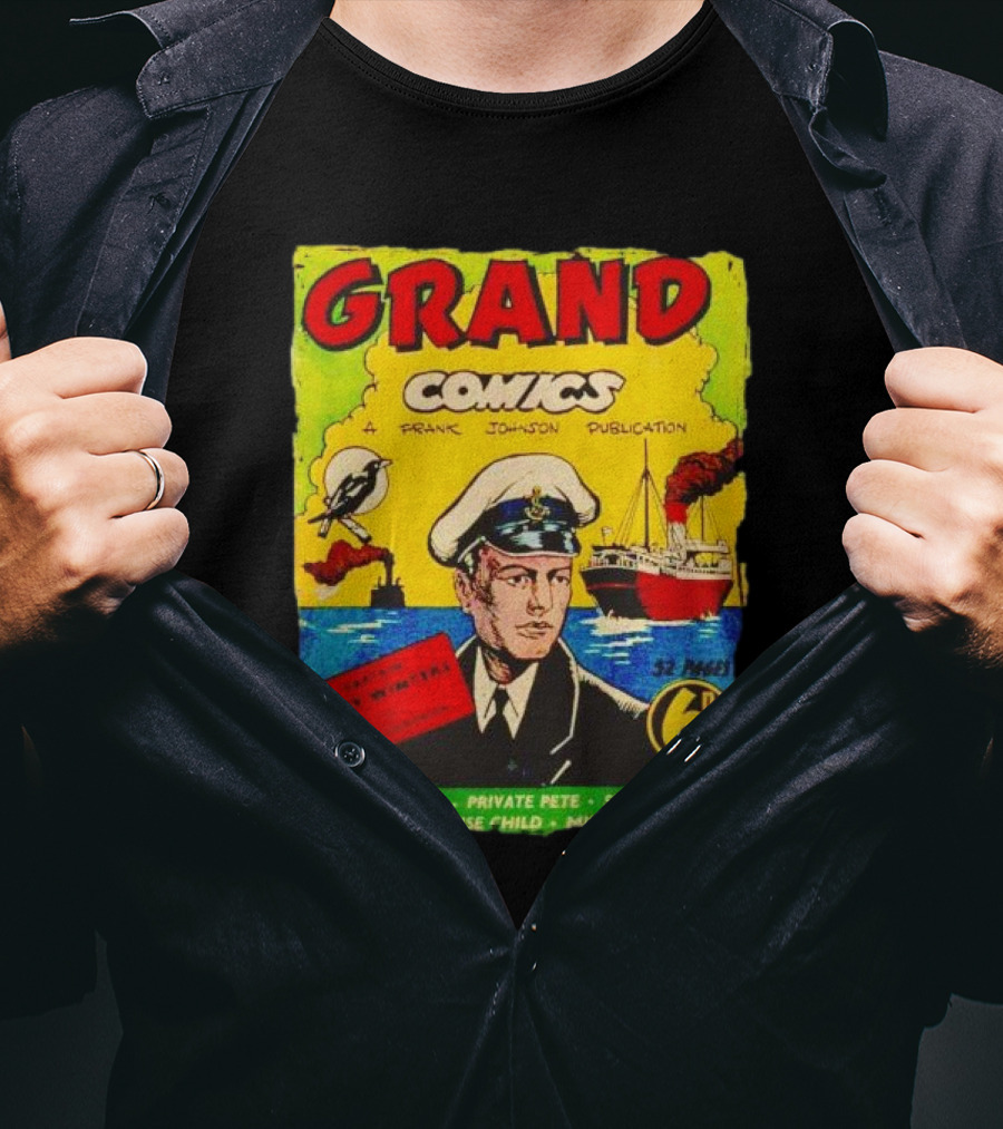 Grand Comics No 52 Captain Jerry Winters Bird Ship Supa Dupa Man Shadowman Prendergast Miss Information T-Shirt